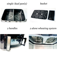 Friteuse à air numérique à double panier 10,5 L avec écran tactile, fenêtre de visualisation et fonctions intelligentes pour la maison