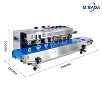 Machine de scellage horizontale électrique à roue d'encre continue pour le marquage de dates, scelleuse thermique pour sacs en plastique PVC, usage commercial et domestique