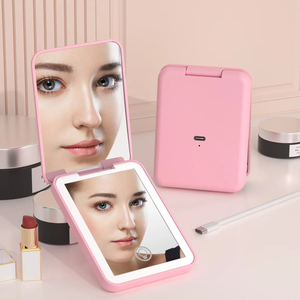 Portable LED Makeup <b>Mirror</b> 3X Magnifying Beauty <b>Mirror</b> <b>Plastic</b> Folding Touch Screen for Home Use - Product Image 1