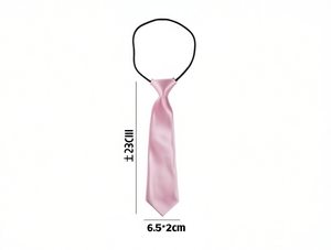Cravatta Elastica Lucida 6.5*2cm Rosa Chiaro Pre-Annodata Accessorio per Feste - Product Image 1