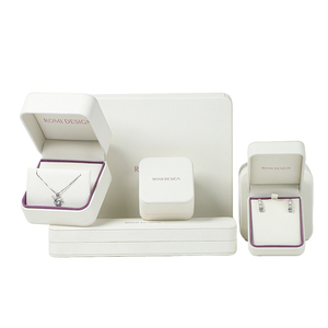 <span class=keywords><strong>Romi</strong></span> elegante color blanco con marco colorido adecuado para exhibir joyas de oro plateado Kits de caja de embalaje de regalo cosmético - Product Image 4