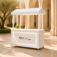 Chariot à fleurs en bois personnalisé avec éclairage LED, présentoir pliable et portable pour mariages, anniversaires, événements et location commerciale