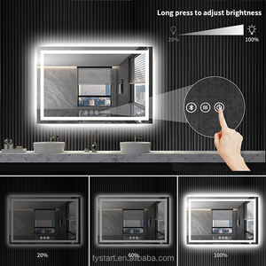 กระจกอัจฉริยะทรงสี่เหลี่ยมผืนผ้าสำหรับร้านตัดผมสมัยใหม่ พร้อมไฟ LED ป้องกันฝ้า ปรับแต่งขนาดได้ ออกแบบกราฟิกได้ เชื่อมต่อ Bluetooth/Wi-<span class=keywords><strong>Fi</strong></span> รองรับ 3D - Product Image 3