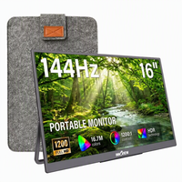 Moniteur portable InnoView 16 pouces 144 Hz, moniteur de jeu portable avec étui de protection, moniteur externe FHD 1200P