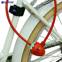 MAXFORD Verrou de vélo pour enfants en forme de fruit mignon, verrou de sécurité pour vélo avec revêtement anti-rayures en PVC, verrou de vélo en forme de fraise avec clés