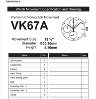 Movimiento cronógrafo Meca-Quartz VK67 original con descuento por volumen, piezas de reloj TMI japonesas con indicador de fecha para reparación y reemplazo OEM