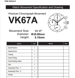 Movimiento cronógrafo Meca-Quartz VK67 original con descuento por volumen, piezas de reloj TMI japonesas con indicador de fecha para reparación y reemplazo OEM - Product Image 5