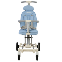 Poussette bébé pliable légère 4 en 1 en tissu avec cadre en alliage d'aluminium et PU pour 0-3 ans