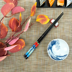 Juego de palillos Monte <span class=keywords><strong>Fuji</strong></span>, 1 par de palillos de madera con soporte para palillos y recipiente para salsa, juego de vajilla en caja de regalo - Product Image 3