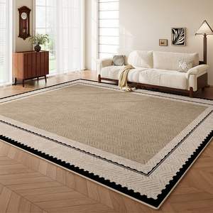 Tapis de salon de style français, rectangulaire, en velours cristal, à motifs géométriques, résistant aux taches, tapis de décoration pour la maison - Product Image 6