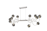 Nouveau style de lustre rond à abat-jour gris fumé, éclairage simple pour la décoration de la maison, lampe suspendue pour le salon