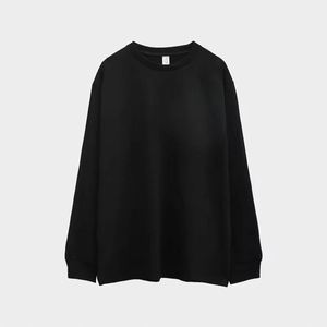 Men's 250gsm 100% Cotton Long Sleeve T-<b>Shirt</b> Oversize Hooded with Custom Logo Printing Winter Loose Fit Knitted Fabric - Product Image 5