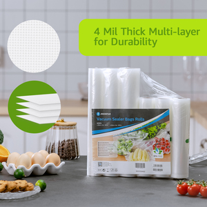Aigostar ถุงอาหารสูญญากาศ6ม้วน20X300ซม. และ28X300ซม. ถุงปิดผนึกสูญญากาศสำหรับเก็บอาหารการทำอาหาร Sous Vide - Product Image 4