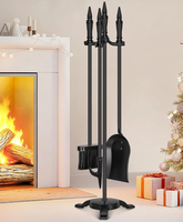 Ensemble d'outils de cheminée en fer noir foncé moderne, nouvelle arrivée, vente chaude, fabrication en usine