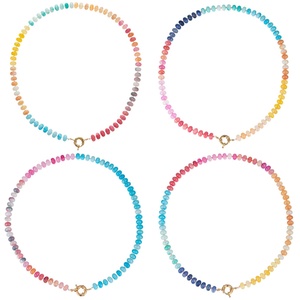 Nuevo Collar de Verano Hecho a Mano con Cuentas Estilo Ins, Cadena de Clavícula en Colores Caramelo, Lujo Ligero con Cuentas Esmaltadas y Diamantes Geométricos - Product Image 5