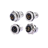 Conector de Panel PCB M16 de 5 Pines, IP67, Macho y Hembra, Fijación Trasera y Delantera, Conector de Tornillo de Cobre Chapado en Oro