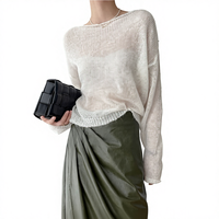 Nouveau Cardigan Tricoté Ample et Élégant pour Femme, Respirant, Col Simple, Tendance Automne