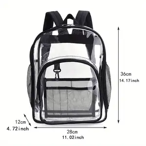 Оптовая Продажа с фабрики сверхмощный прозрачный рюкзак из ПВХ идеально подходит для стадионов и студентов в школе