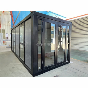 Casa Contenedor Plegable Portátil Prefabricada de 20 pies con Muro Cortina de Vidrio - Product Image 1