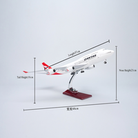 Modèle d'avion en résine LED Qantas Boeing 747-400 avec cabine ouvrante, avion peint, ornement de présentation pour la maison, le bureau ou comme cadeau