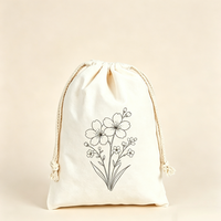 Pochette à cordon en toile écologique à coutures renforcées, design pliable, impression de logo personnalisée, cordon en coton épais pour le rangement de jouets et de chaussures