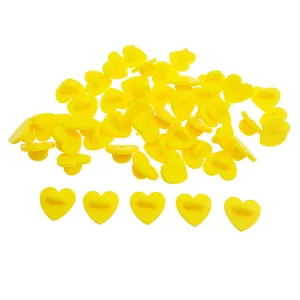 Wholesale Rubber Pin Backs Heart Shaped Pin Keepers Locking Clasp Brooch Rubber Clutch Badge