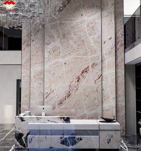 لوحة خلفية جدارية من الرخام الوردي الفاخر ، أثاث منزلي من الرخام الوردي المخصص ، أثاث منزلي للجزيرة - Product Image 4