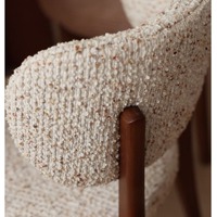 Chaise de salle à manger rétro haut de gamme en bois massif, style médiéval antique, sans accoudoirs, avec dossier en tissu coloré Monet, pour mobilier de maison