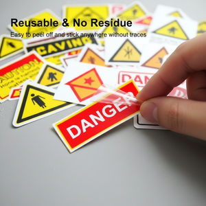 Customised hazard warning stickers for production equipment; printing of waterproof durable and strong-adhesive warning stickers - Product Image 2