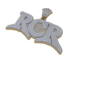 Colgante ostentoso de plata esterlina Hip Hop personalizado a medida, diseño de letra helada, regalo de piedra moissanita para raperos, colgantes finos, dijes - Product Image 3