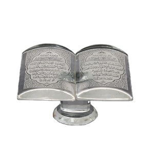 CJ-Factory Sale Muslim Quran <strong>Book</strong> Souvenir Gift Decoration Christian Crystal Bible With Glass Base - Product Image 6