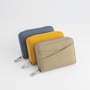 Simple Genuine <b>Leather</b> Organ Card Bag Light Luxury High-end Feel Multi Slot RFID Coin Purse Large Capacity Lightweight Wallet - Product Image 3