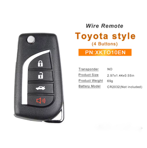 Clé universelle filaire Xhorse XKTO10EN pour To-yota Flip 4 boutons, télécommande intelligente VVDI Flip, télécommande de véhicule, clé de voiture vierge - Product Image 6