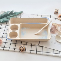 Trendz vente en gros biodégradable divisé 4 compartiments plateau alimentaire assiette jetable 100% compostable canne à sucre Bagasee boîte à lunch