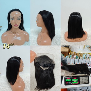 Promotion Letsfly : Perruque courte droite de 38 $ pour femmes noires, densité 220 %, 14 pouces, perruque Lace Front 13x4 en cheveux vierges brésiliens - Product Image 2