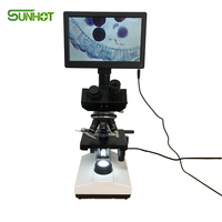 Hot Selling Digital Biological Binocular/Trinocular Electron Microscope LCD Screen 4K Camera Resolution LED Illumination for