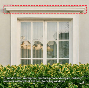 Lignes décoratives murales extérieures en EPS, rebords de fenêtre de villa, corniches, cantonnières, fabricant de composants de construction de style européen - Product Image 4