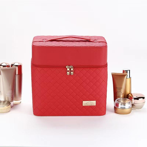 PU Leather <b>Makeup</b> Bag with LED Mirror Travel Vanity Storage <b>Case</b> Portable Cosmetic Organizer Wholesale - Product Image 1