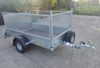 Remorque Quad Européenne avec Côtés Mesh Capacité de 750KG Remorque Domestique à Essieu Simple Petite Remorque Non Freinée avec Rampe