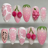 Nouveauté 2026 : Kit de 30 faux ongles 3D en ABS à presser, thème été plage, avec breloques sculptées coquillages et étoiles de mer, réutilisables et scintillants