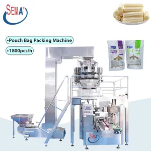Multihead Paper Premade Bag Rotary Gummy Candy Popcorn Potato Chip Snacks Stand up Pouch Bag Packing Machine