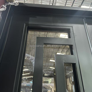 Lüks çift Metal güvenlik ön giriş kapısı anti-hırsızlık siyah ferforje ev konut oteller için emniyet giriş tasarımı - Product Image 3