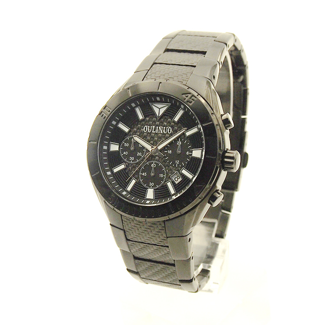 Stainless Steel Sport Watch Carbon Fiber Bracelet Analog Dial Quartz Miyota Movement Luxury Women's Chronograph Mineral Glass