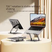 Support de bureau réglable pour ordinateur portable 15 pouces avec logo personnalisé, base rotative à 360° en acier métallique, support de tablette pour bureau
