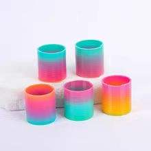 Büyük Jumbo plastik gökkuşağı daire oyuncak çocuklar için 5 ila 7 klasik için sihirli Slinkying bahar bobin oyuncak - Product Image 4