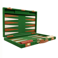 Vintage Premium Backgammon Spielset Klassisches traditionelles Ledertasche Aktentasche Stil Leder Faltbares Backgammon Spiel