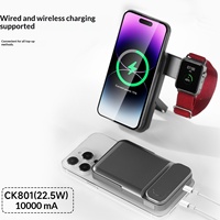 Nouvelle batterie externe compacte magnétique sans fil pour montre connectée, 10000 mAh, lithium-ion, plastique, charge ultra-rapide