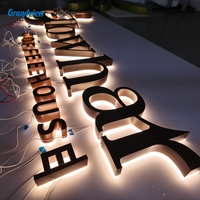 Letrero Luminoso Personalizado de Acero Inoxidable para Tienda con Letras de Canal, Letrero 3D Retroiluminado para Negocios, Letrero Metálico para Estudio