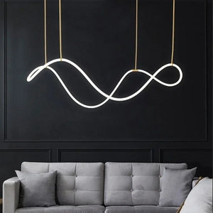 Lampes suspendues design en chrome noir et blanc, luminaire suspendu en or, luminaire pour salle à manger - Product Image 2