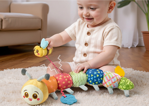 Juguete Sensorial Suave <span class=keywords><strong>TUMAMA</strong></span> para Bebés, Almohada de Abrazo para Recién Nacidos de 0 Meses, Juguete de Peluche de Oruga Relajante, Sonajero y Mordedor para Bebés - Product Image 3